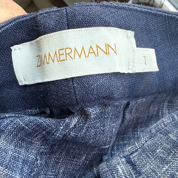 Zimmermann Navy Floral Pants with Belt